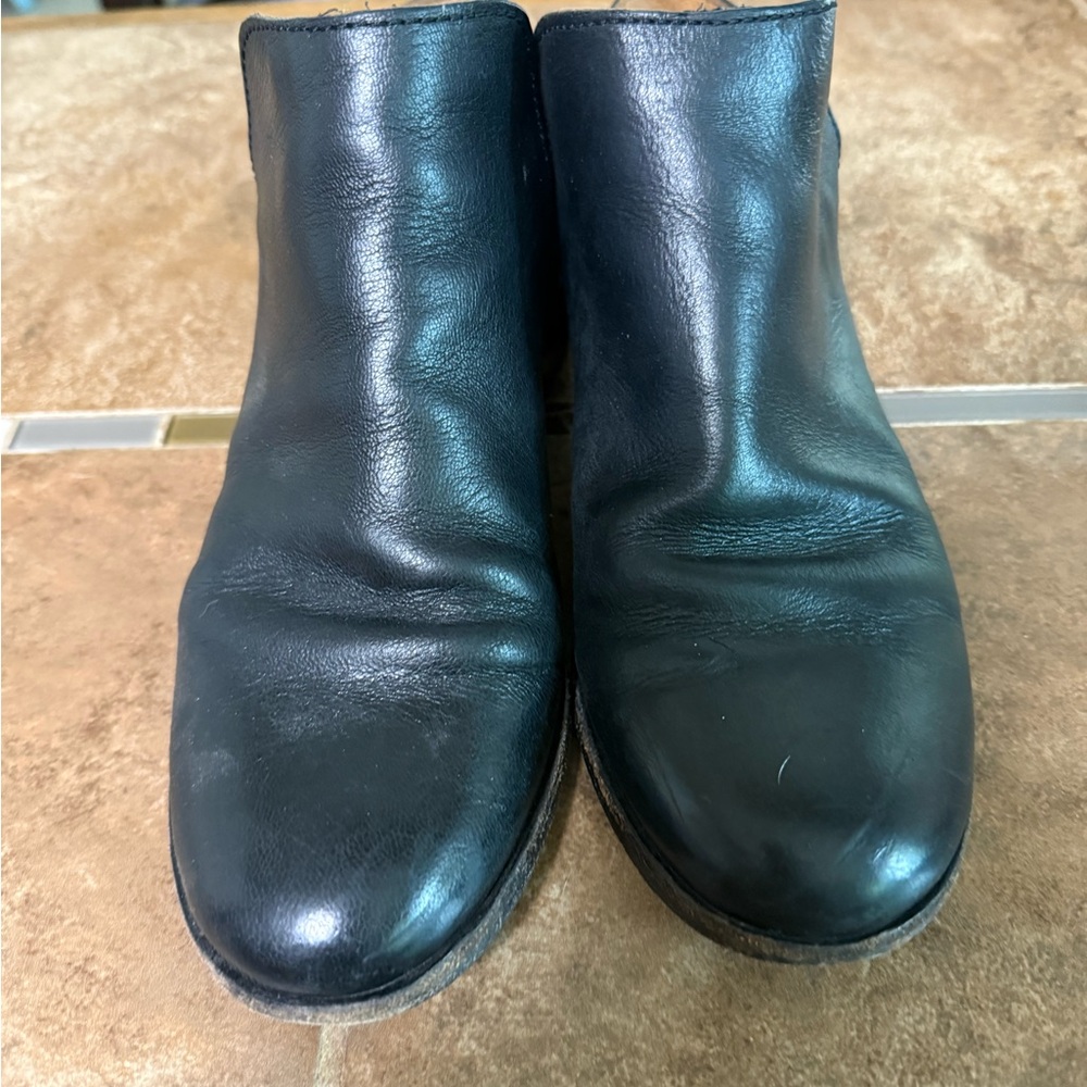 Frye Black Leather Ankle Boots